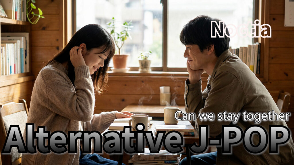 Alternative J-POP, Lo-Fi J-POP, emotional jpop artwork, Noctia Can we stay together cover, winter jpop visual, AI music japan pop art, kotetsu co ltd