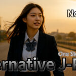 Alternative J-POP, Lo-Fi J-POP, emotional jpop artwork, Noctia One Step Forward cover, winter jpop visual, AI music japan pop art, kotetsu co ltd