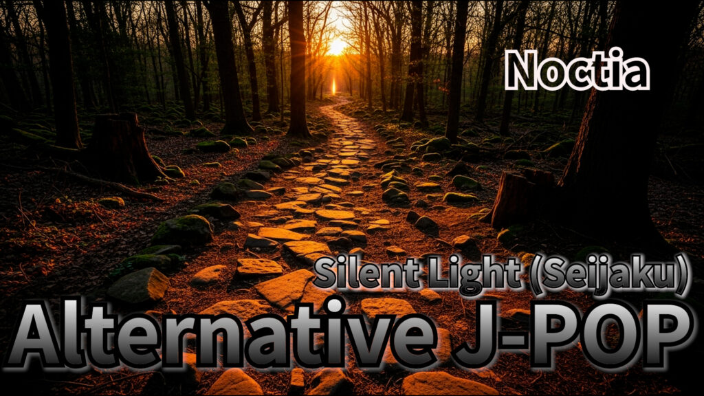 Alternative J-POP, Lo-Fi J-POP, emotional jpop artwork, Noctia Silent Light Seijaku cover, winter jpop visual, AI music japan pop art, kotetsu co ltd